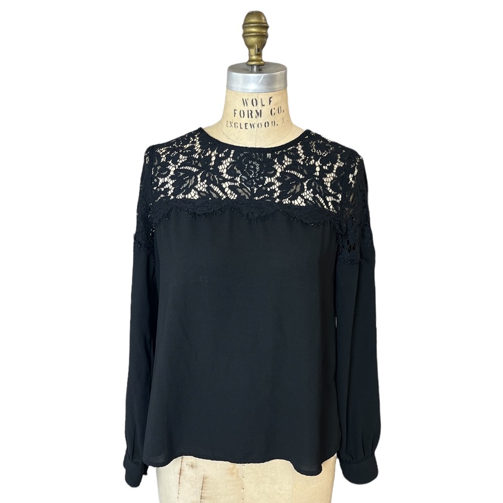 Lulu’s Picture This Black Long Sleeve Lace Blouse